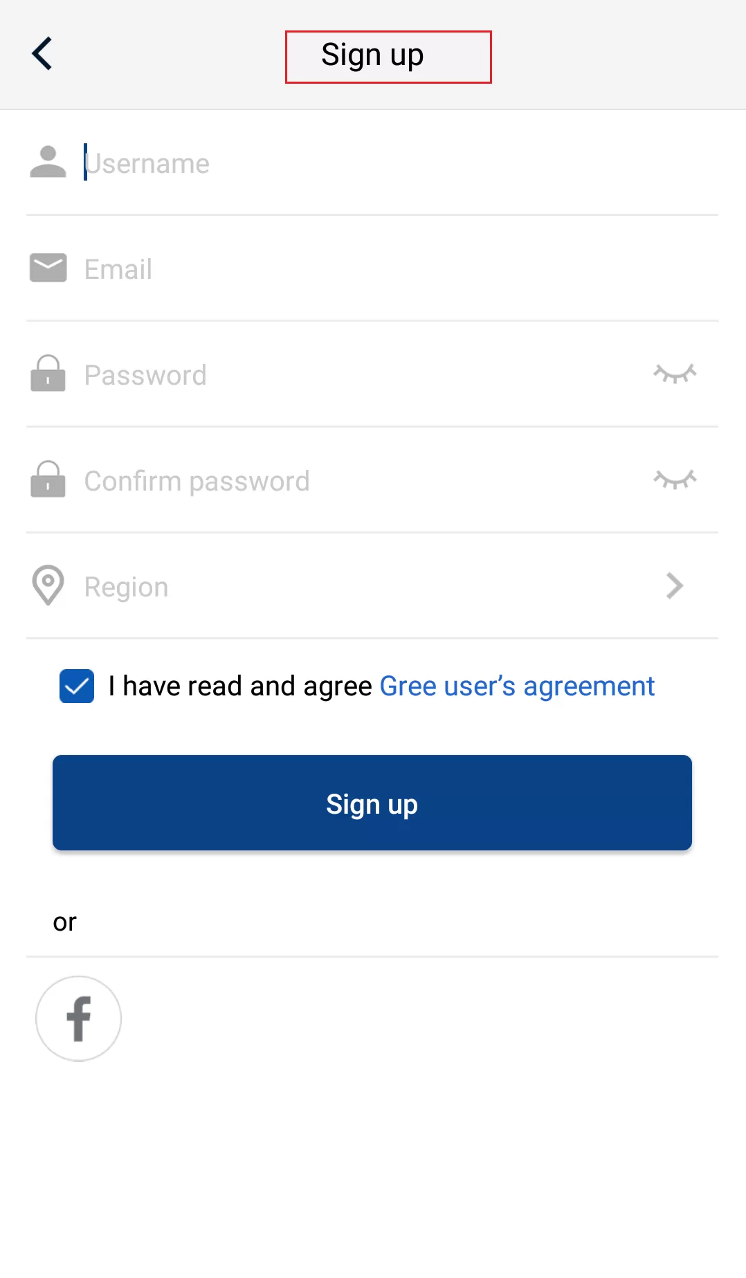 Зарегистрироваться в приложении нажмите на кнопку “Sign up”
